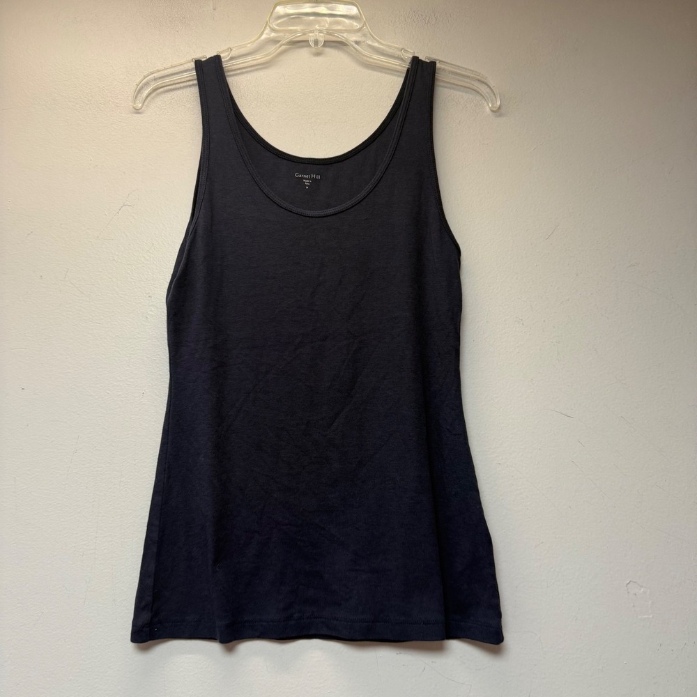Garnet Hill Tank‎ Top Womens Medium Navy Blue Excellent Pima Cotton Modal Blend